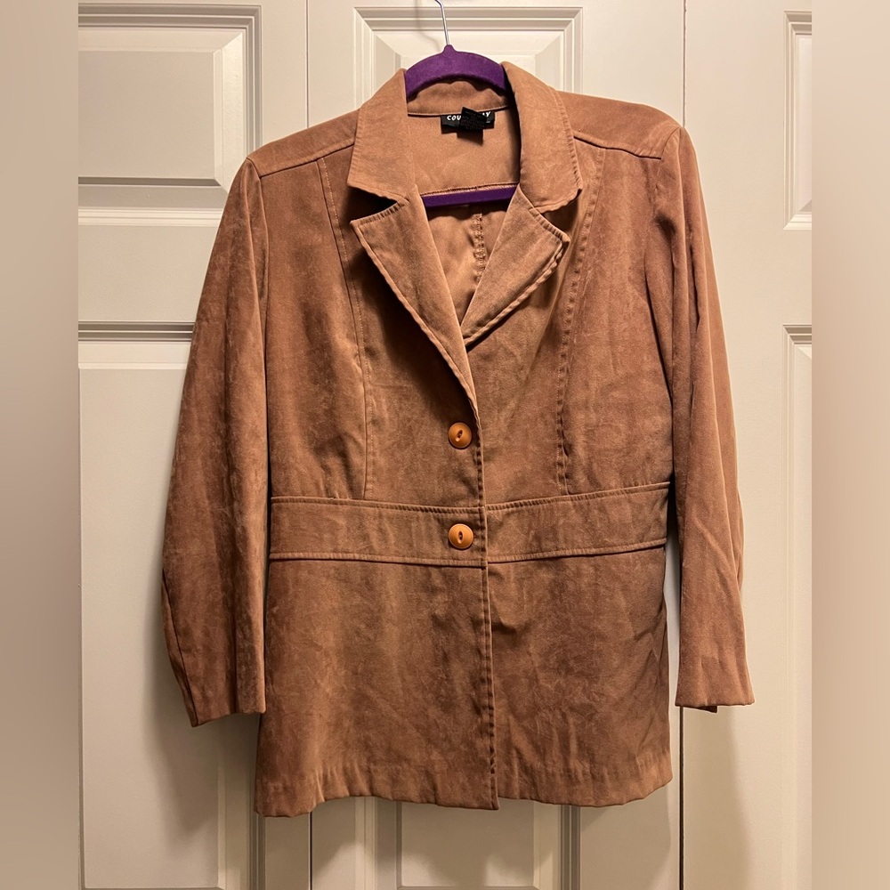 Faux suede blazer
